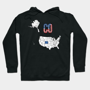 Vintage Colorado USA Map & Flag Hoodie